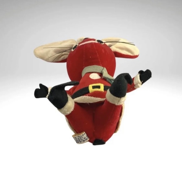 Dakin Dream Pets Christmas Mouse Santa Red Suit Green Hat Kitschy MCM VTG 1960s - Picture 5 of 9